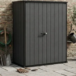 Armadi Da Esterno > Dmora Armadio da esterno Jasper, 140x74 h170 cm, Grigio Scuro