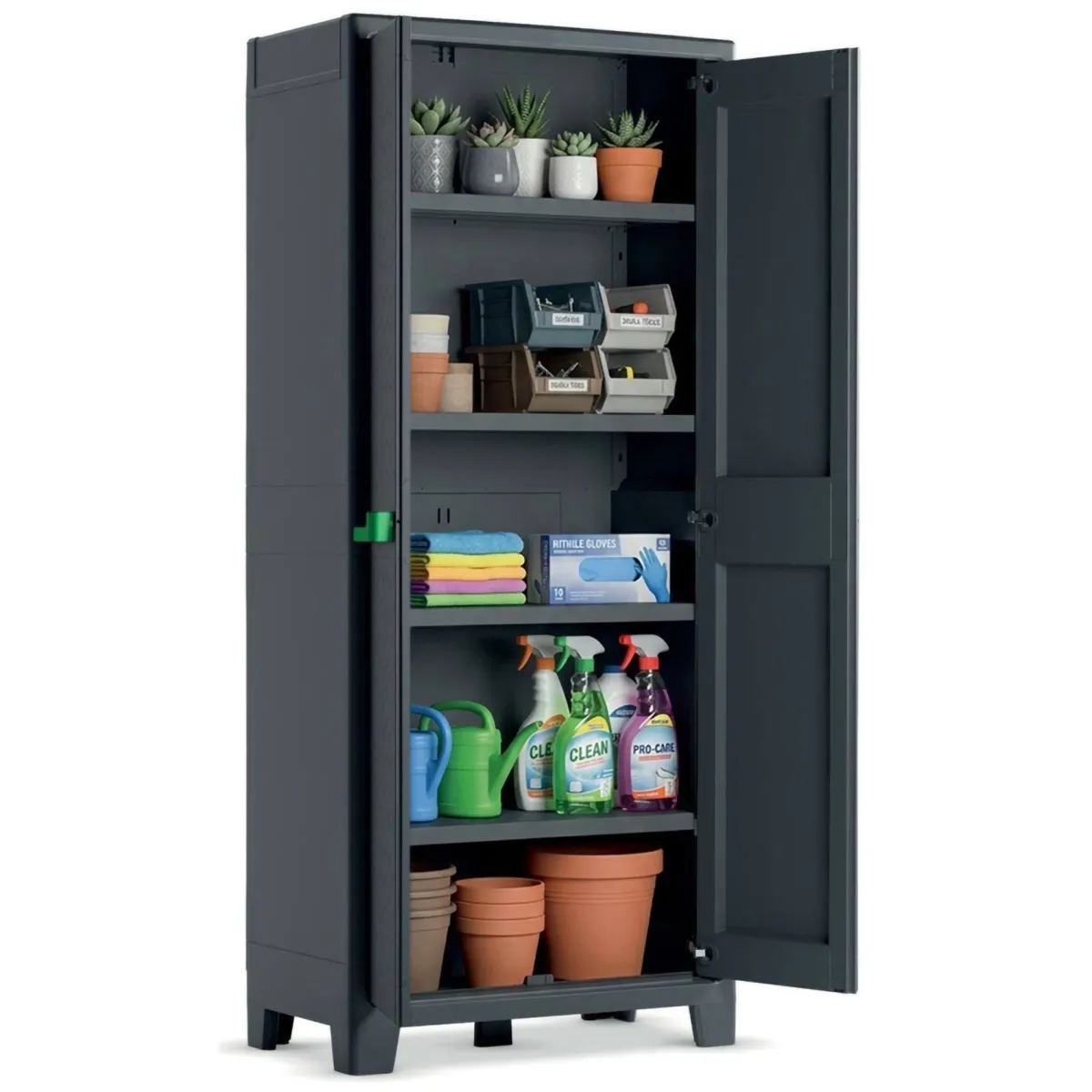Armadi Da Esterno > Dmora Armadio da esterno Markham, 80x44 h182 cm, Grigio
