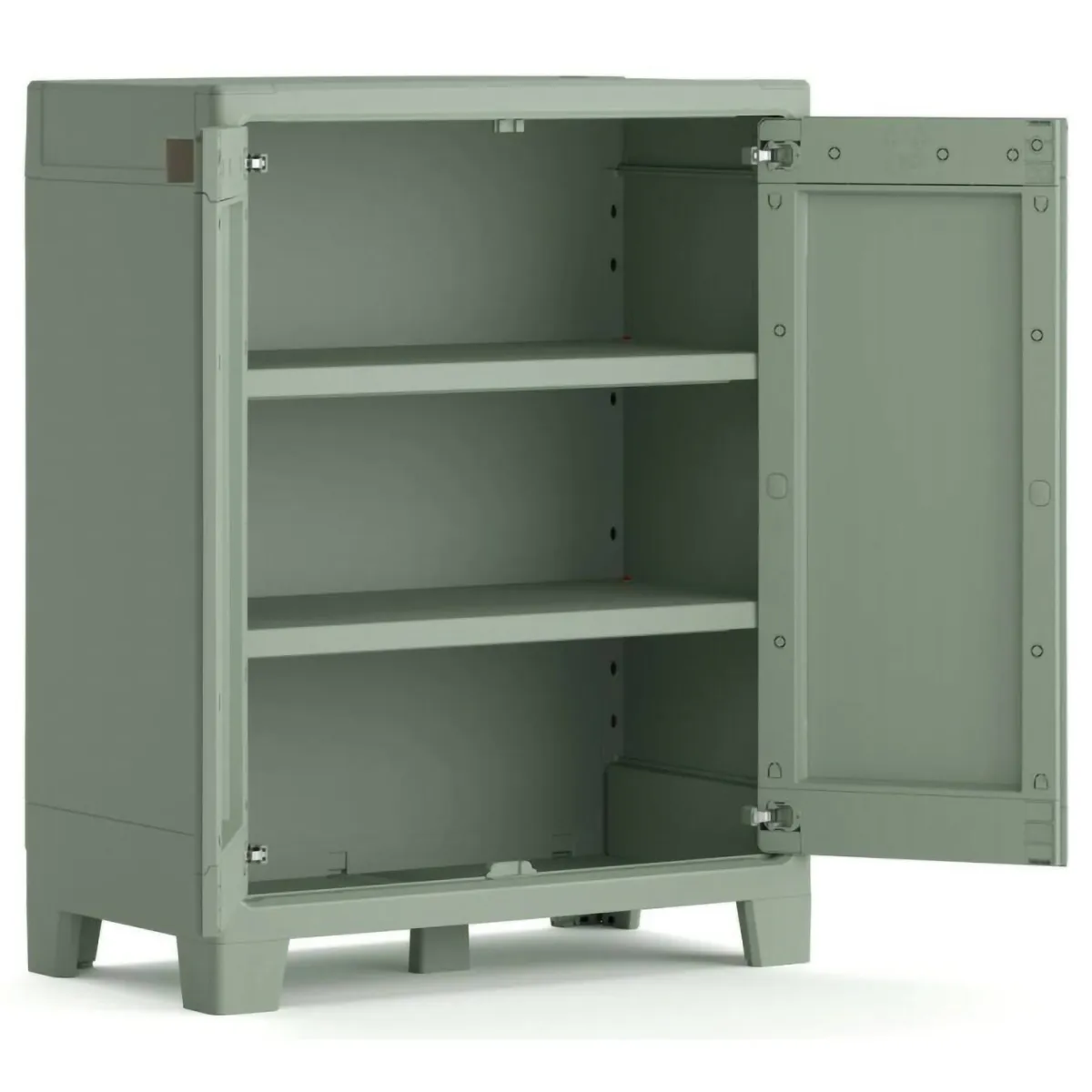 Armadi Da Esterno > Dmora Armadio da esterno Quesnel, 80x44 h100 cm, Grigio e Verde Verde, Grigio