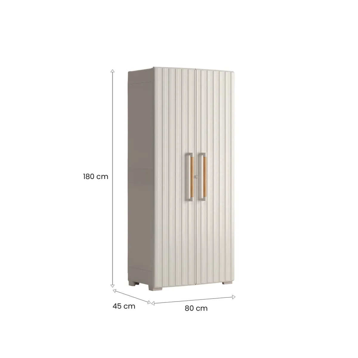 Armadi Da Esterno > Dmora Armadio da giardino 2 ante sabbia 80x180h cm - Melville Marrone Sabbia