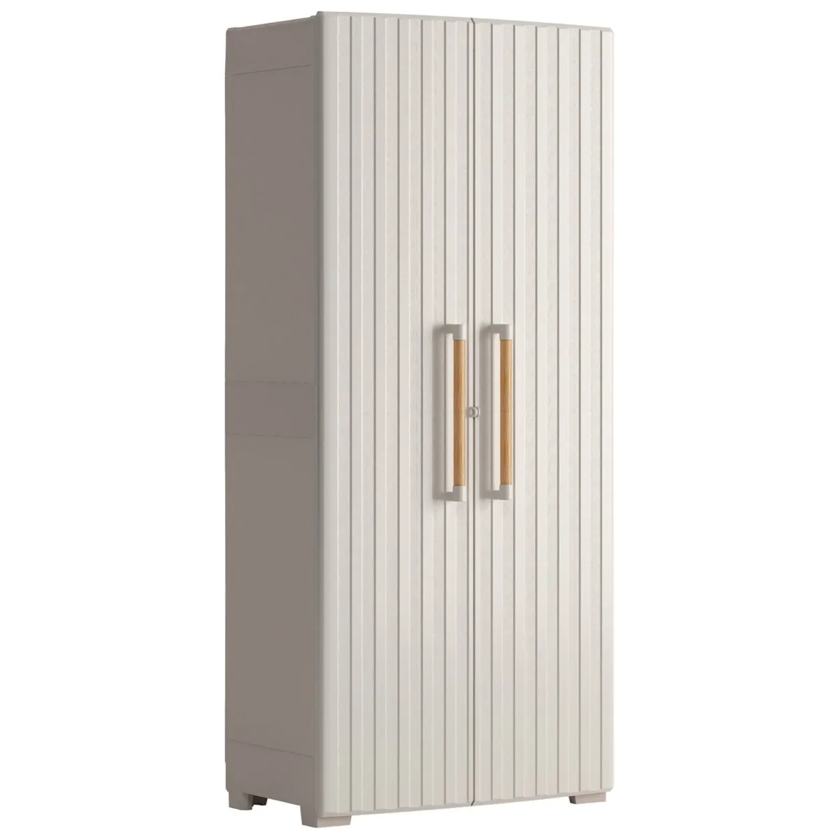 Armadi Da Esterno > Dmora Armadio da giardino 2 ante sabbia 80x180h cm - Melville Marrone Sabbia
