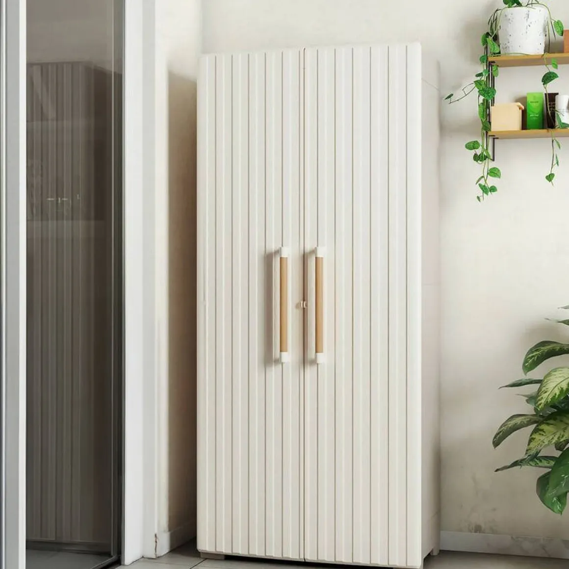 Armadio da giardino impermeabile sabbia 80x180h cm - Melville