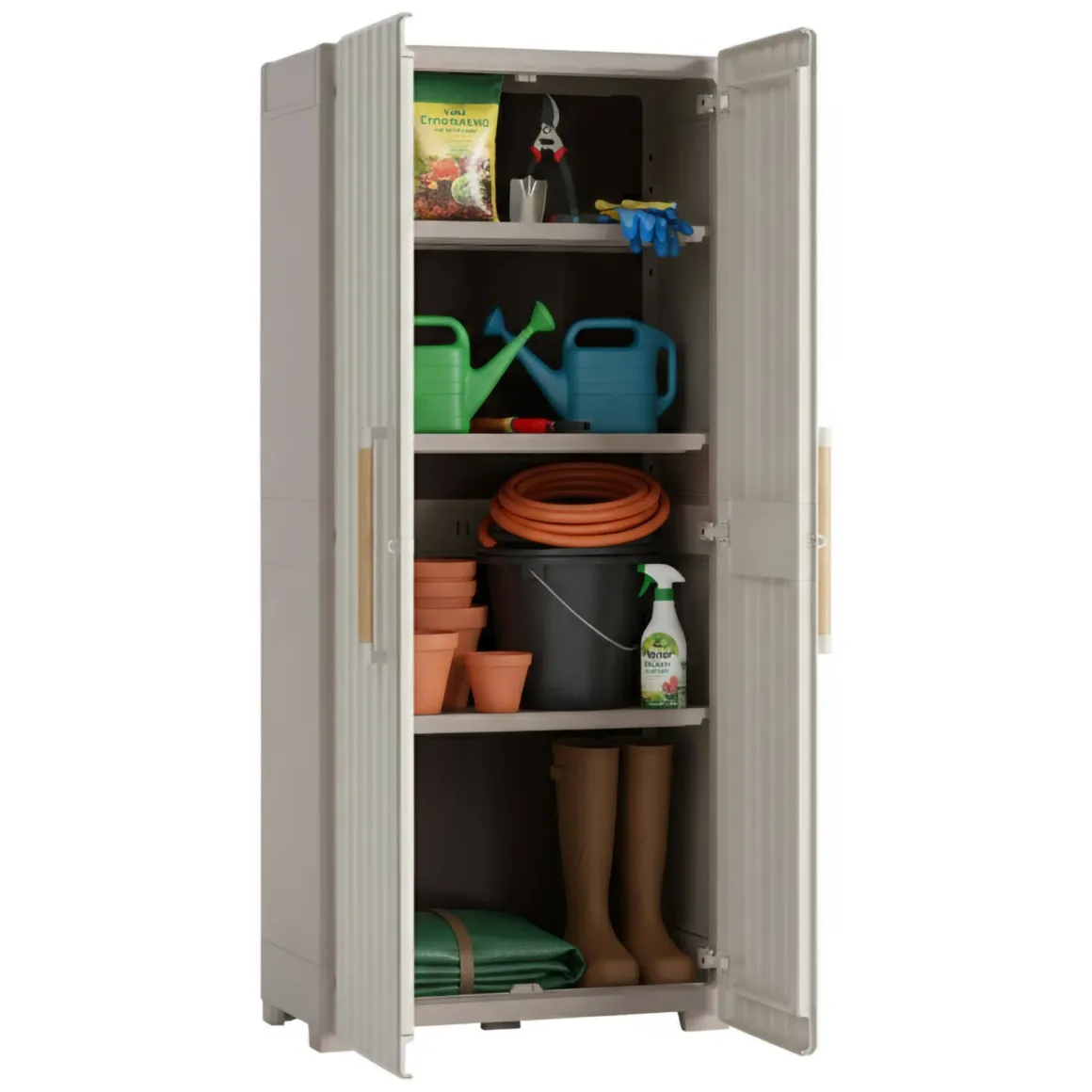 Armadio da giardino impermeabile sabbia 80x180h cm - Melville