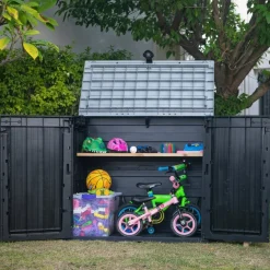 Armadi Da Esterno > Dmora Armadio da terrazzo 2 ante 132x113h cm - Gander Nero
