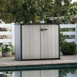 Armadi Da Esterno > Dmora Armadio da terrazzo 140x170h cm - Digby Grigio