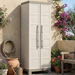 Armadi Da Esterno > Dmora Armadio esterno alto sabbia 65x182h cm - Strathmore Marrone Sabbia