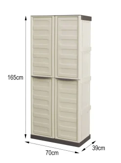 Armadio esterno 2 ante beige e marrone 70x165h cm - Adenina