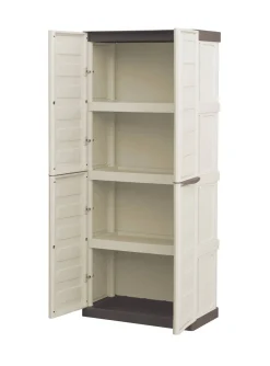 Armadio esterno 2 ante beige e marrone 70x165h cm - Adenina