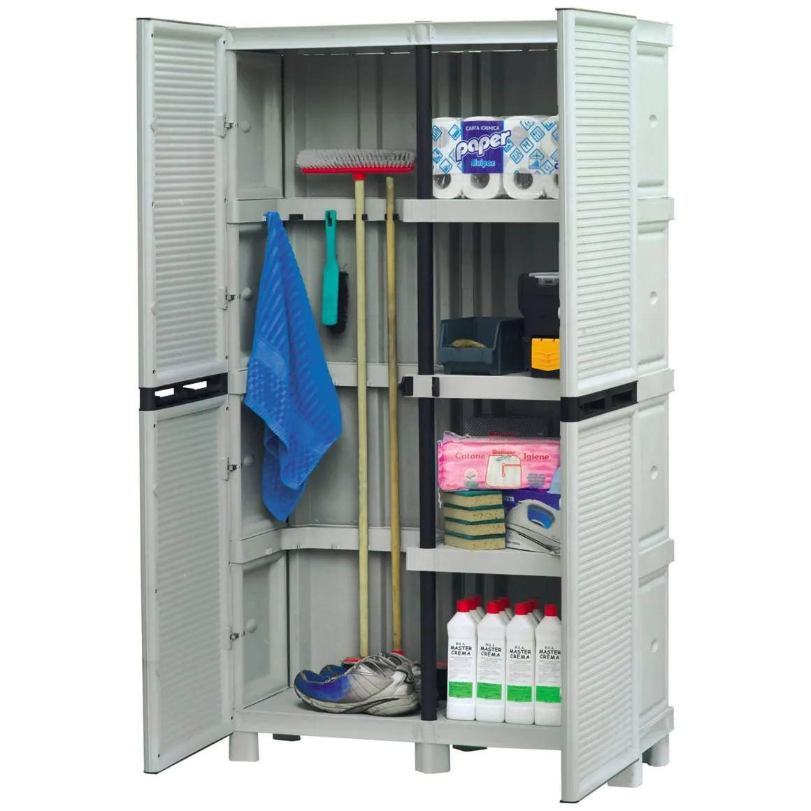 Armadio esterno 2 ante grigio chiaro 100x172h cm - Achae