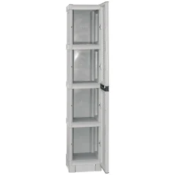 Armadi Da Esterno|Outdoor > Dmora Armadio esterno 2 ante 35x172h cm - Allain Grigio Chiaro