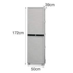 Armadi Da Esterno|Outdoor > Dmora Armadio esterno 2 ante 70x172h cm - Allain Grigio Chiaro