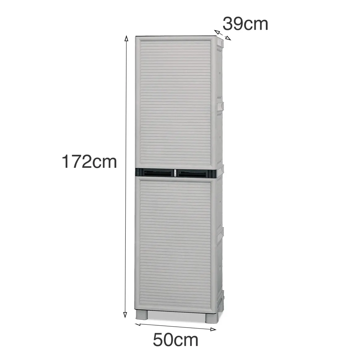 Armadi Da Esterno|Outdoor > Dmora Armadio esterno 2 ante 70x172h cm - Allain Grigio Chiaro