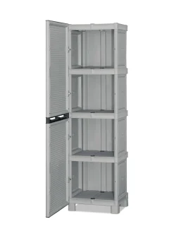 Armadi Da Esterno|Outdoor > Dmora Armadio esterno 2 ante 70x172h cm - Allain Grigio Chiaro