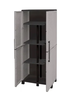 Armadio esterno 2 ante grigio chiaro e nero 68x169h cm - Askan