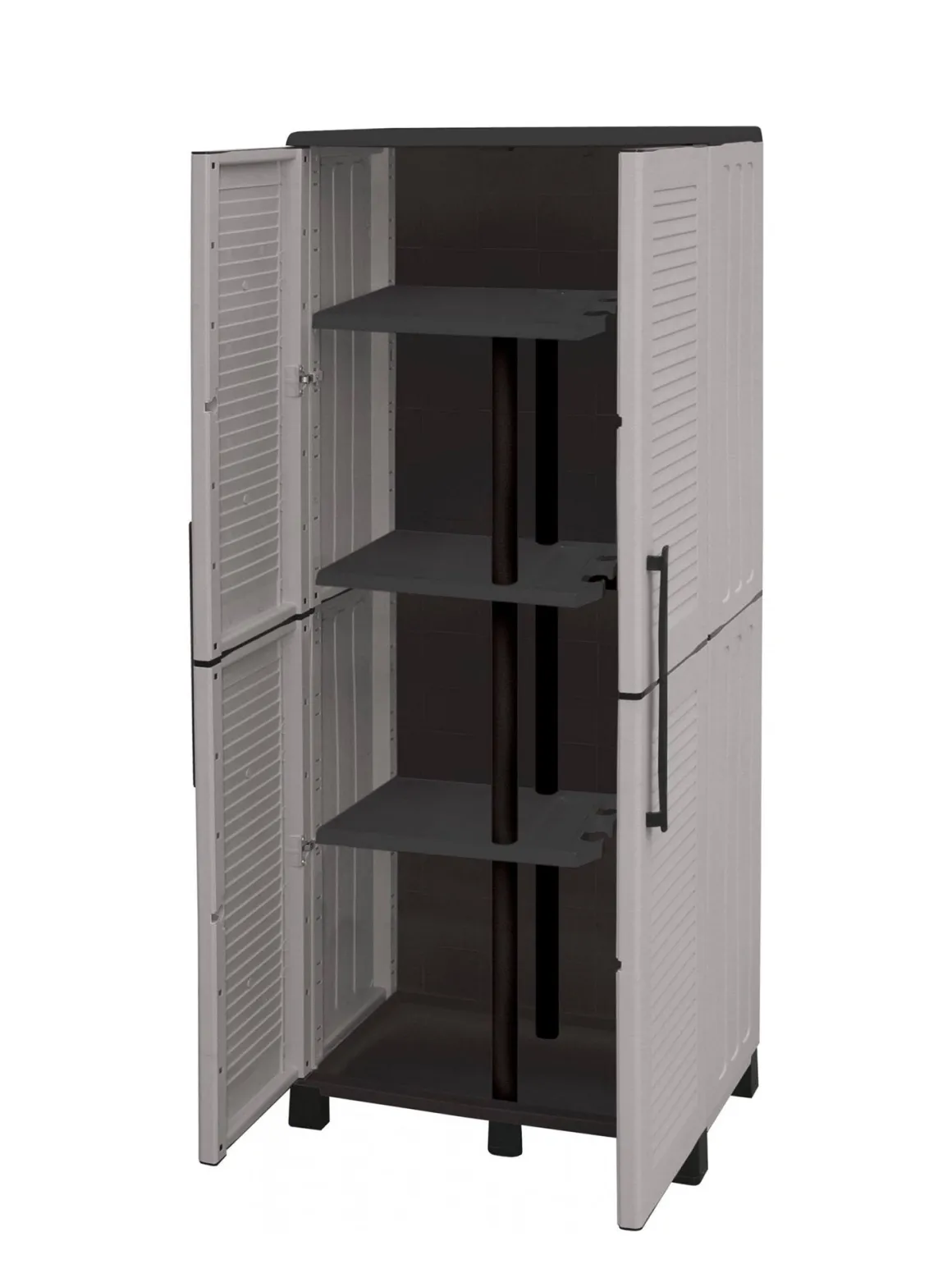 Armadio esterno 2 ante grigio chiaro e nero 68x169h cm - Askan