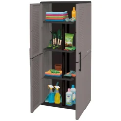 Armadi Da Esterno|Outdoor > Dmora Armadio esterno 2 ante grigio e nero 68x163h cm - Arabel Nero, Grigio