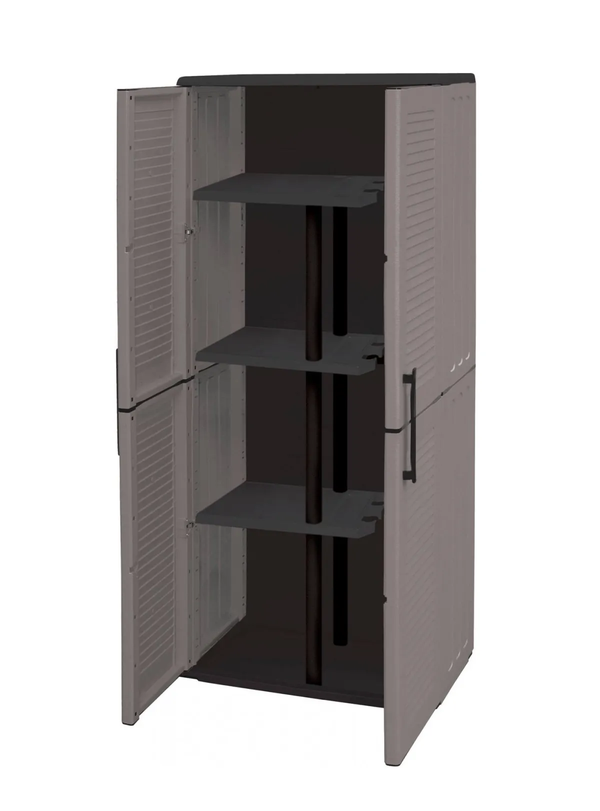 Armadi Da Esterno|Outdoor > Dmora Armadio esterno 2 ante grigio e nero 68x163h cm - Arabel Nero, Grigio