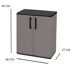 Armadio esterno 2 ante grigio e nero 68x84h cm - Arisa