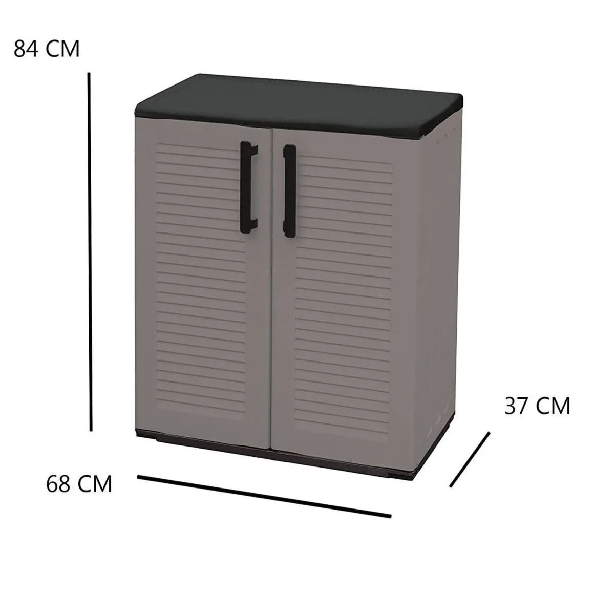 Armadio esterno 2 ante grigio e nero 68x84h cm - Arisa