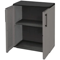 Armadio esterno 2 ante grigio e nero 68x84h cm - Arisa