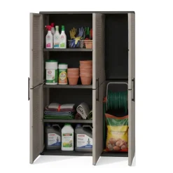 Armadio esterno classico 3 ante grigio e nero 102x163h cm - Amordel