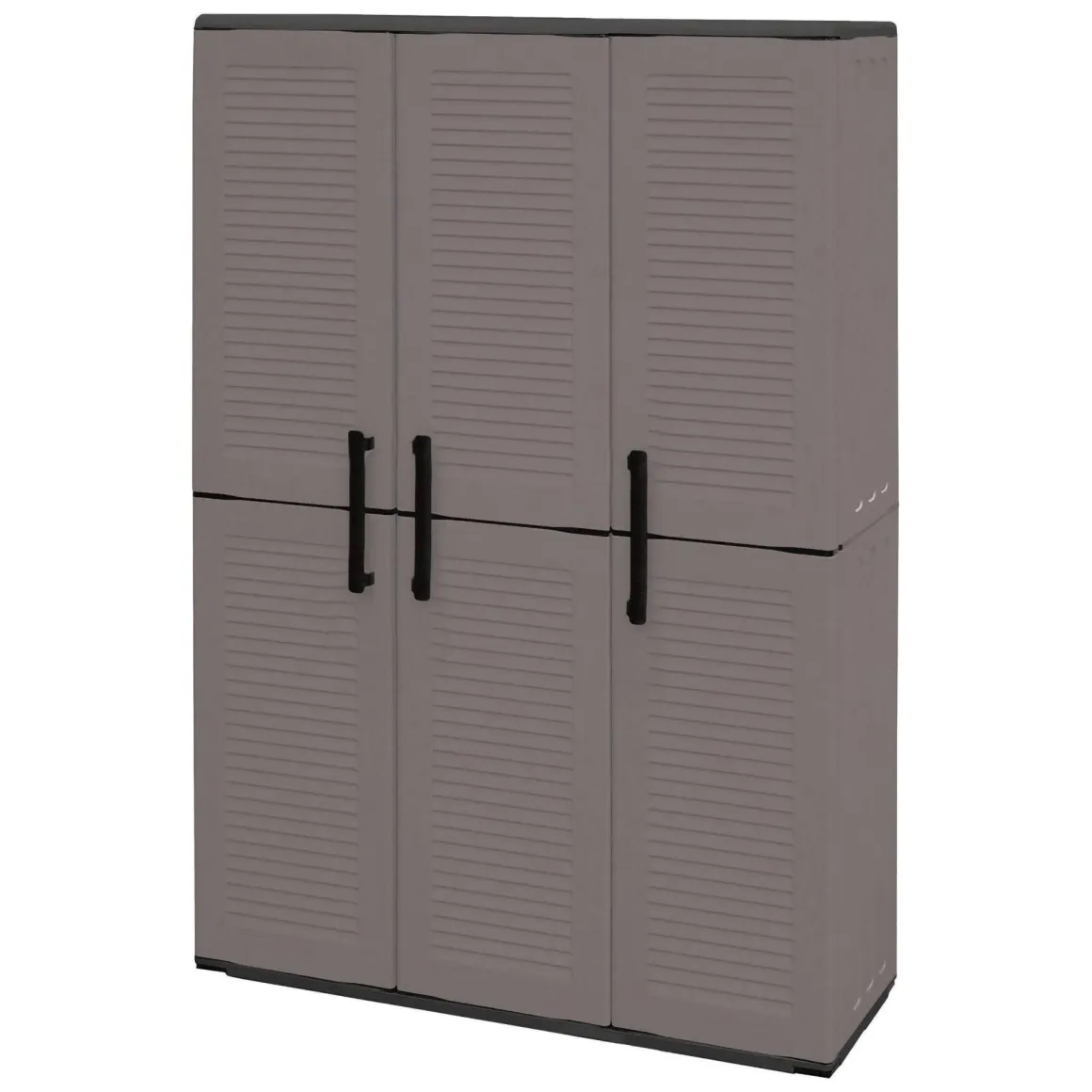 Armadio esterno classico 3 ante grigio e nero 102x163h cm - Amordel