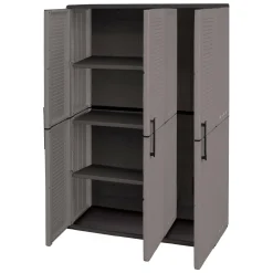 Armadio esterno classico 3 ante grigio e nero 102x163h cm - Amordel