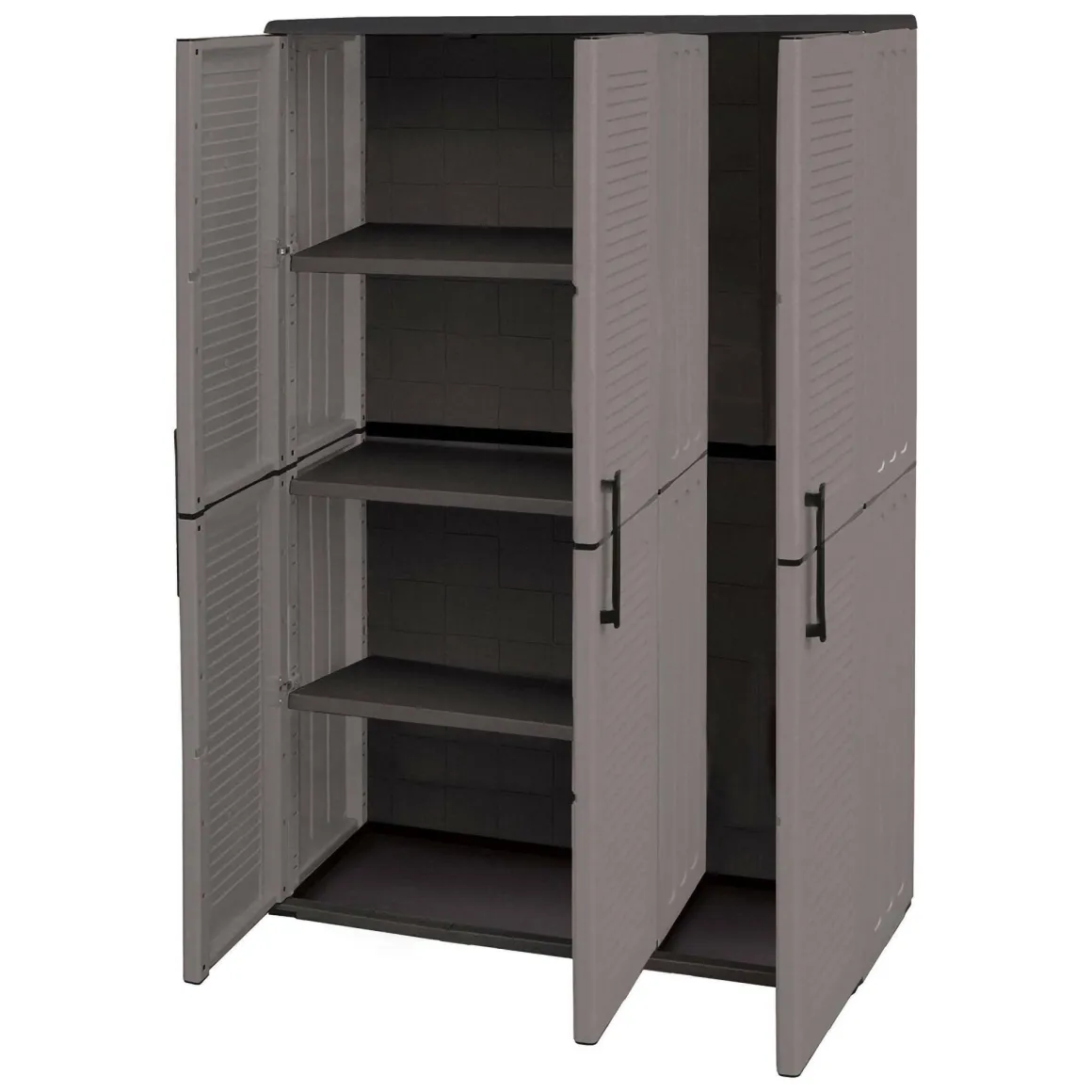 Armadio esterno classico 3 ante grigio e nero 102x163h cm - Amordel