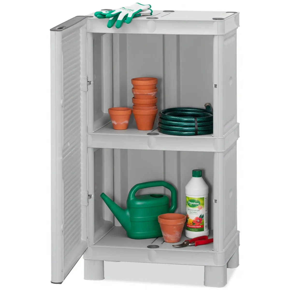 Armadi Da Esterno|Outdoor > Dmora Armadio esterno 50x92h cm - Arlinda Grigio Chiaro