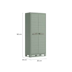 Armadi Da Esterno > Dmora Armadio giardino 2 ante grigio e verde 80x182h cm - Quesnel Verde, Grigio