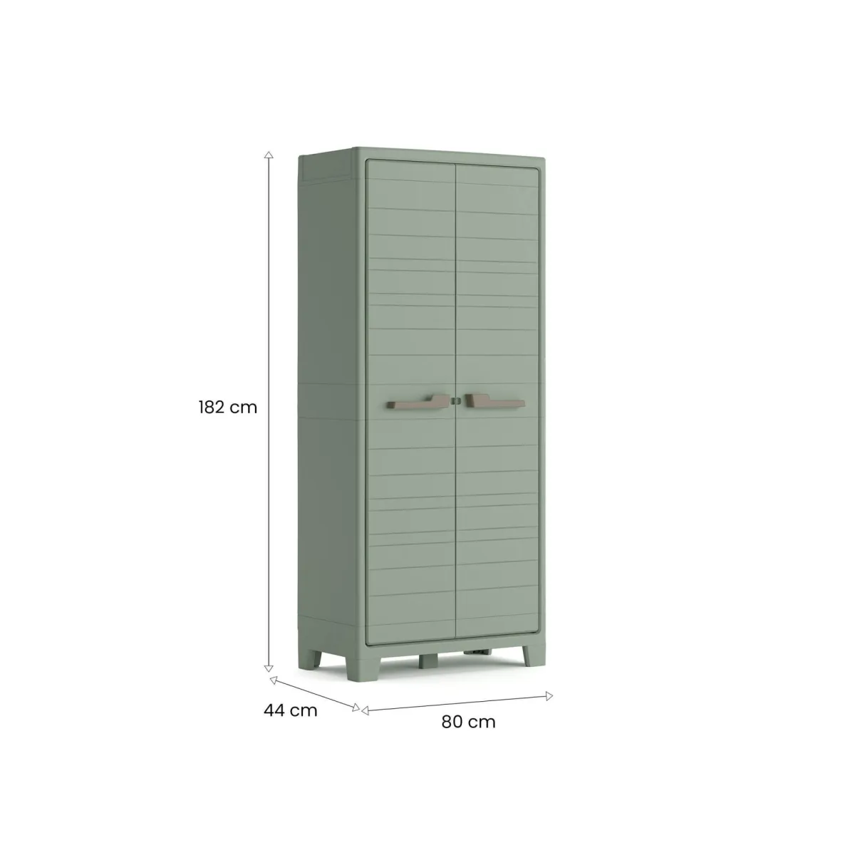 Armadi Da Esterno > Dmora Armadio giardino 2 ante grigio e verde 80x182h cm - Quesnel Verde, Grigio