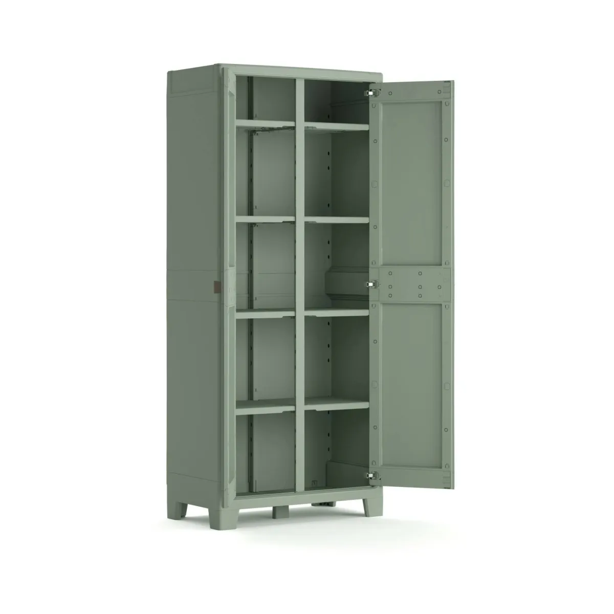 Armadi Da Esterno > Dmora Armadio giardino 2 ante grigio e verde 80x182h cm - Quesnel Verde, Grigio