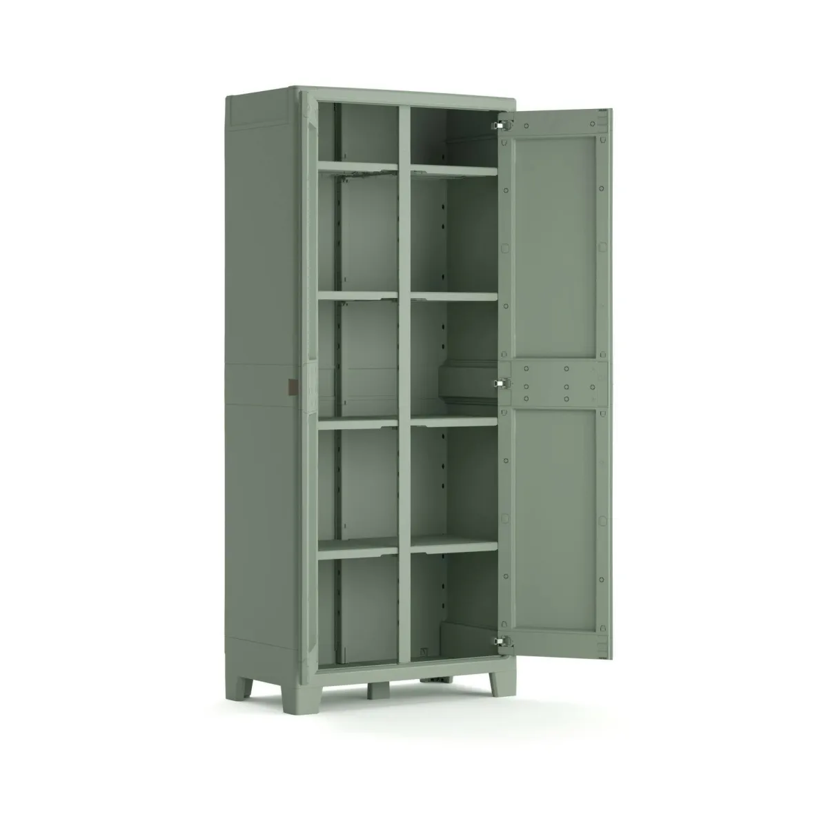 Armadi Da Esterno > Dmora Armadio giardino 2 ante grigio e verde 80x182h cm - Quesnel Verde, Grigio
