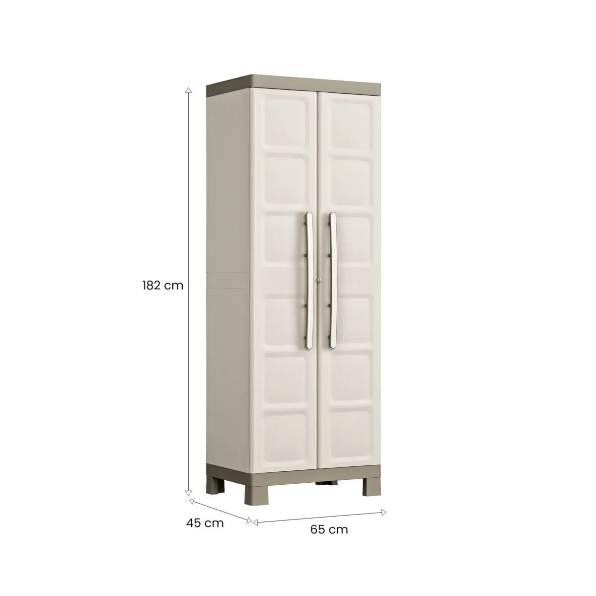 Armadi Da Esterno > Dmora Armadio giardino 2 ante sabbia 65x182h cm - Strathmore Marrone Sabbia
