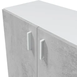 Bagno|Camera Da Letto > Dmora Armadio grigio e bianco 2 ante 80x92h cm - Argento Bianco, Grigio Cemento
