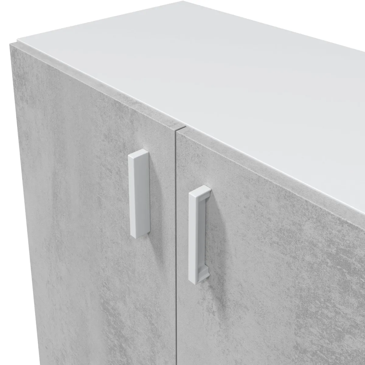 Bagno|Camera Da Letto > Dmora Armadio grigio e bianco 2 ante 80x92h cm - Argento Bianco, Grigio Cemento