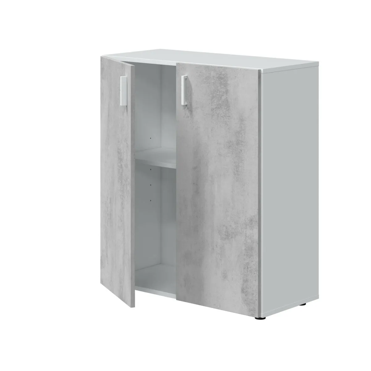 Bagno|Camera Da Letto > Dmora Armadio grigio e bianco 2 ante 80x92h cm - Argento Bianco, Grigio Cemento