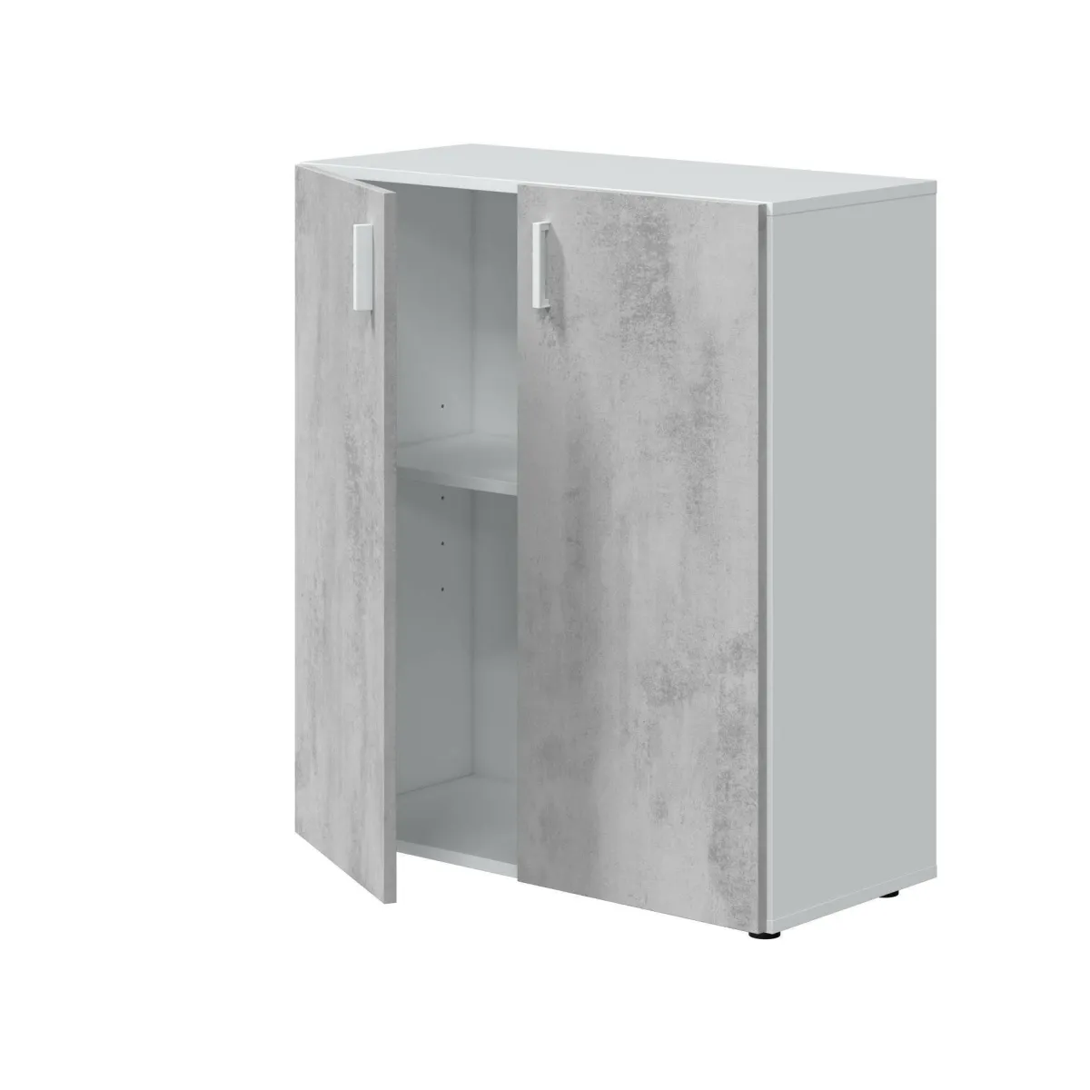 Bagno|Camera Da Letto > Dmora Armadio grigio e bianco 2 ante 80x92h cm - Argento Bianco, Grigio Cemento