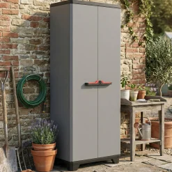 Armadi Da Esterno > Dmora Armadio in plastica 2 ante 68x90h cm - Cochrane Grigio