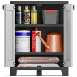 Armadi Da Esterno|Outdoor > Dmora Armadio in plastica 2 ante 100x172h cm - Allain Grigio Chiaro