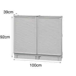 Armadi Da Esterno|Outdoor > Dmora Armadio in plastica 2 ante 35x172h cm - Achae Grigio Chiaro