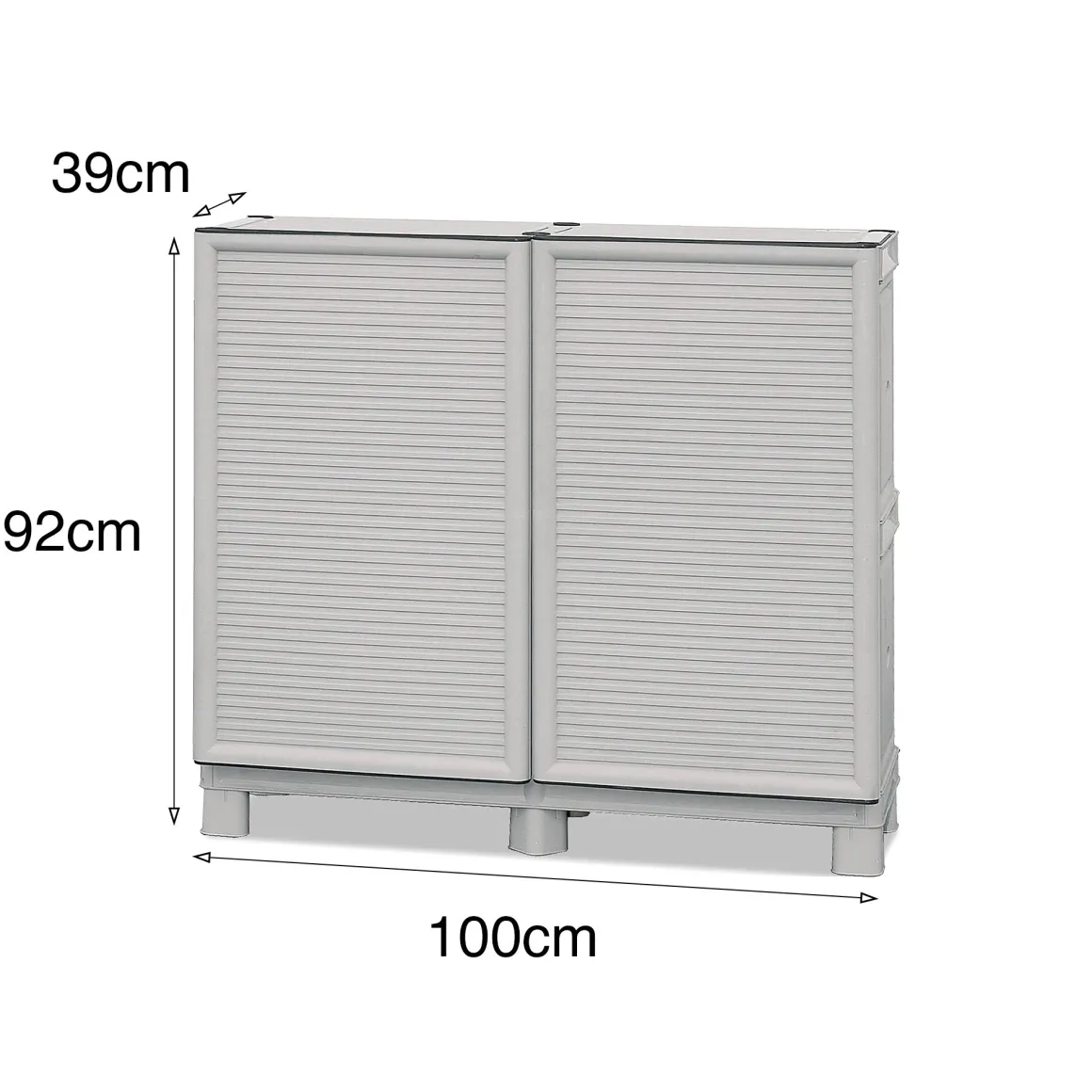 Armadi Da Esterno|Outdoor > Dmora Armadio in plastica 2 ante 35x172h cm - Achae Grigio Chiaro