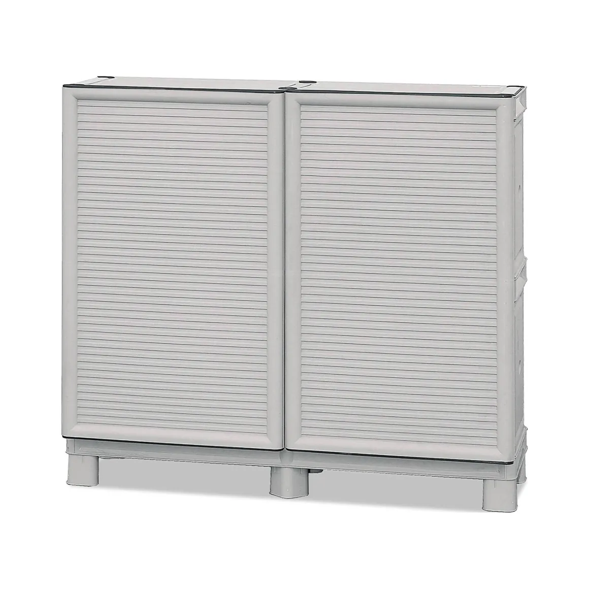 Armadio in plastica 2 ante grigio chiaro 100x92h cm - Arlinda