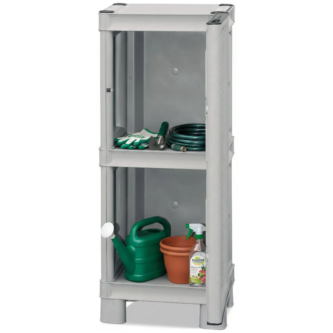 Armadio in plastica 2 ante grigio chiaro 35x92h cm - Arlinda