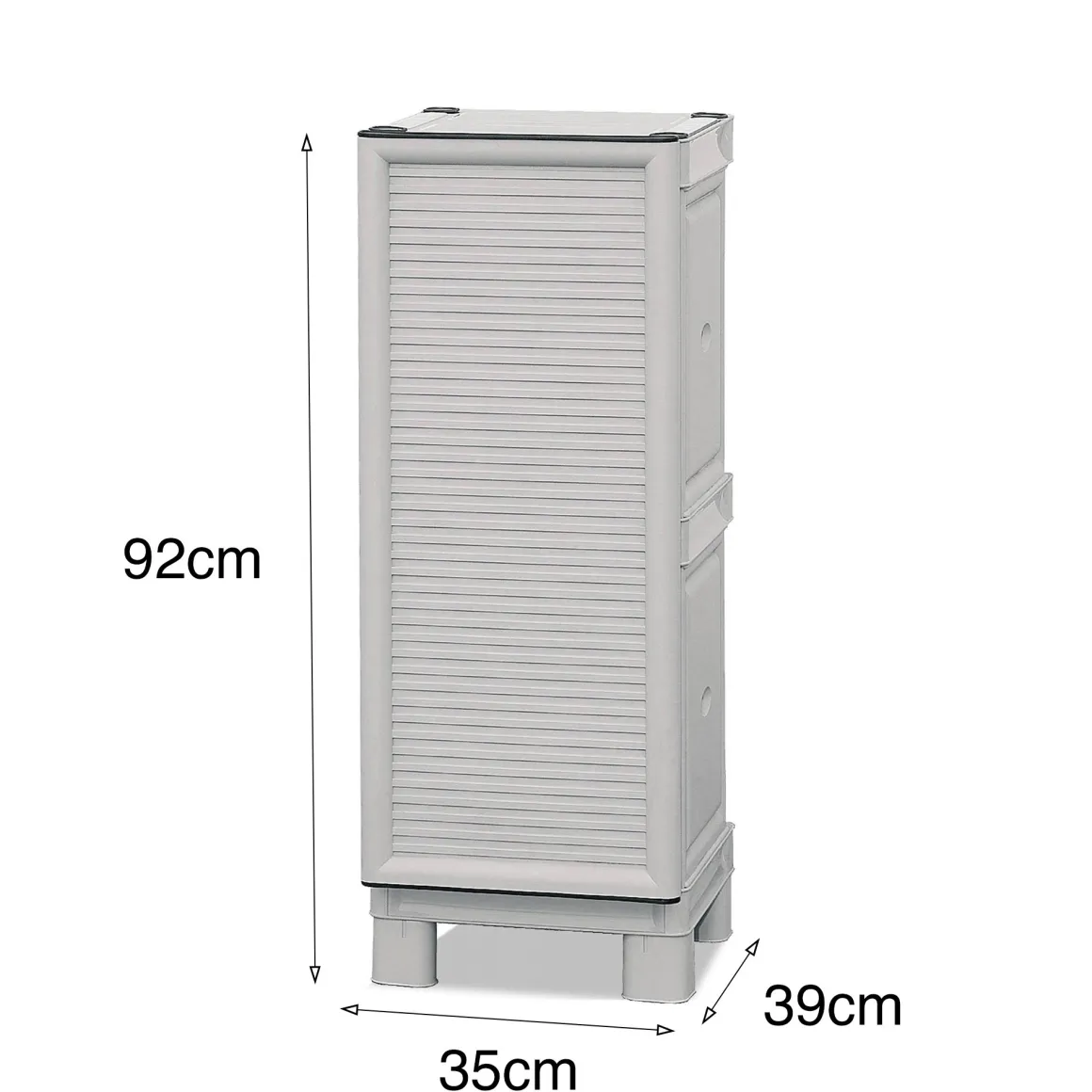 Armadio in plastica 2 ante grigio chiaro 35x92h cm - Arlinda