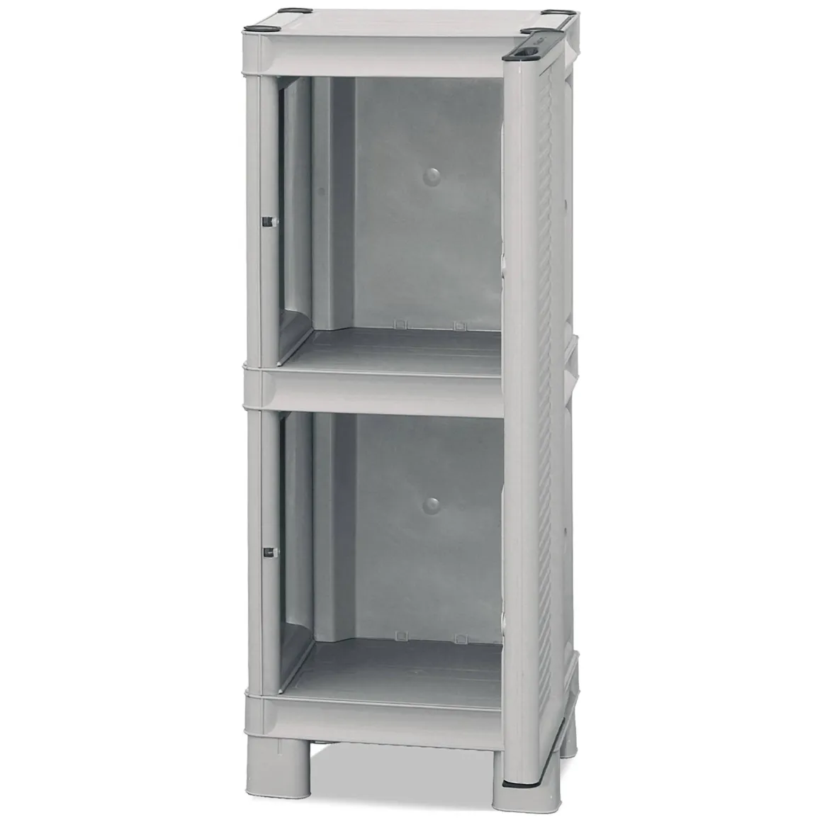 Armadio in plastica 2 ante grigio chiaro 35x92h cm - Arlinda