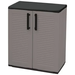 Armadio in plastica 2 ante grigio e nero 68x84h cm - Amordel