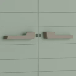 Armadi Da Esterno > Dmora Armadio in plastica 2 ante grigio e verde 80x182h cm - Quesnel Verde, Grigio