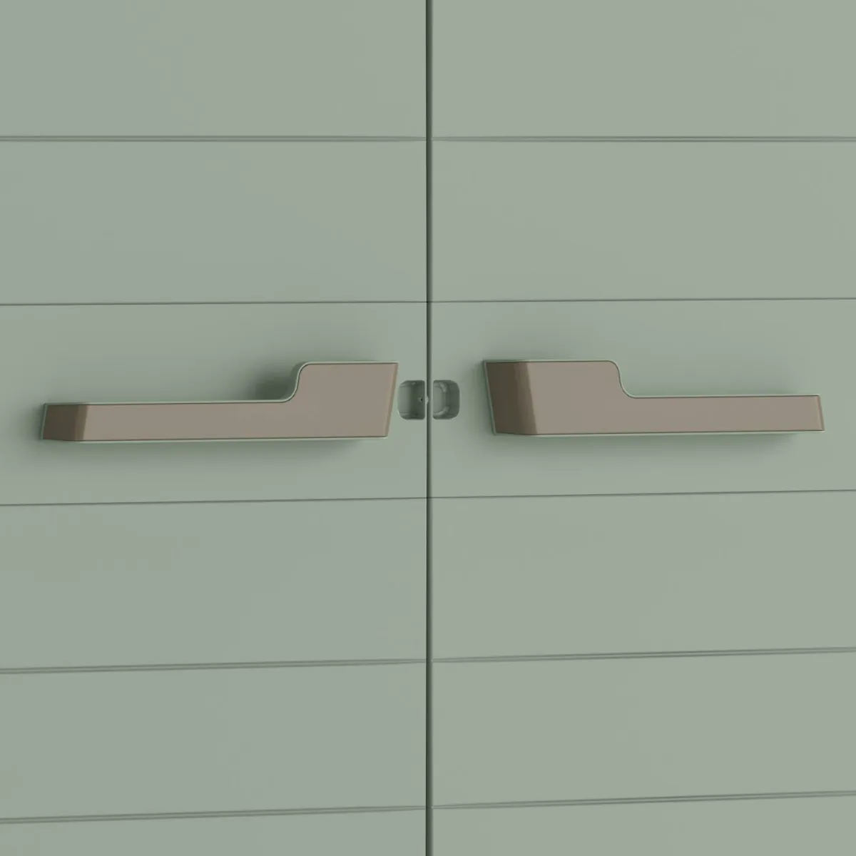 Armadi Da Esterno > Dmora Armadio in plastica 2 ante grigio e verde 80x182h cm - Quesnel Verde, Grigio