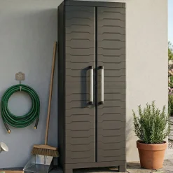 Armadi Da Esterno > Dmora Armadio in plastica 2 ante 65x182h cm - Terrebonne Nero